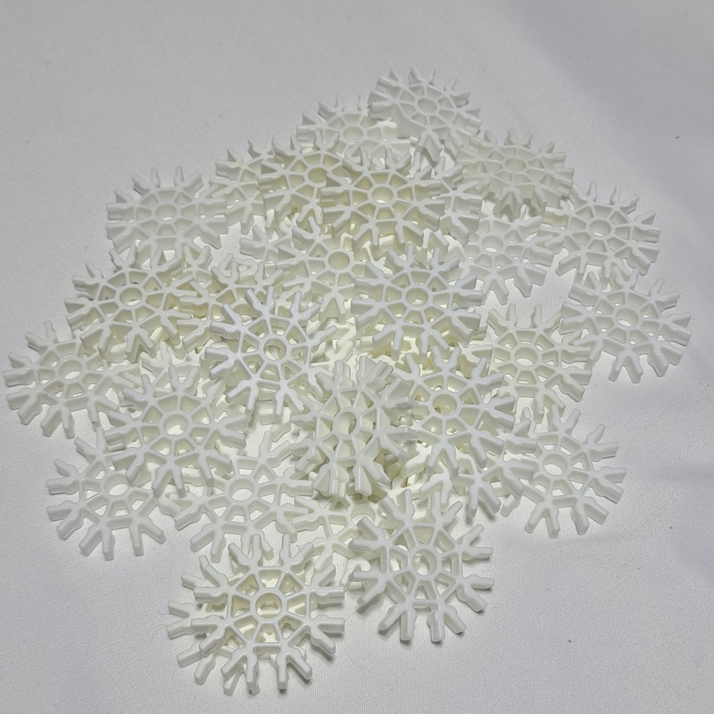 K'NEX White 8-Way Snowflake Connector Lot of 37 Replacement Parts Bulk Lot STEM